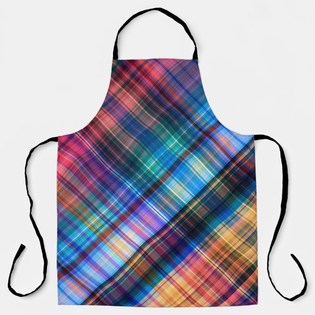 art abstract geometric diagonal pattern rainbow ba apron (Front)