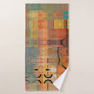 art abstract geometric horizontal stripes pattern bath towel