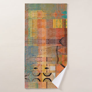 art abstract geometric horizontal stripes pattern  bath towel