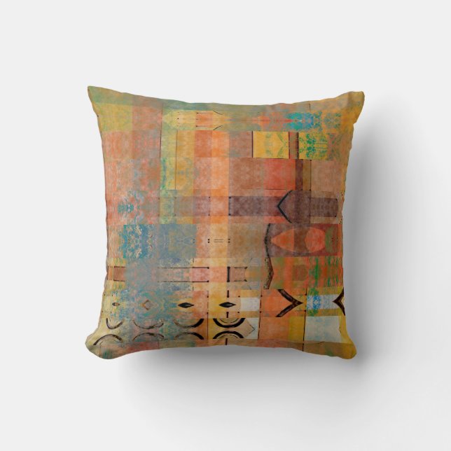 art abstract geometric horizontal stripes pattern  cushion (Front)
