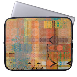 art abstract geometric horizontal stripes pattern laptop sleeve