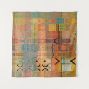 art abstract geometric horizontal stripes pattern  tapestry