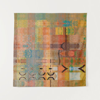 art abstract geometric horizontal stripes pattern  tapestry