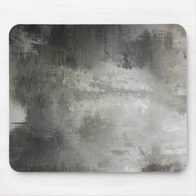 art abstract grunge black and white textured mouse mat (Front)