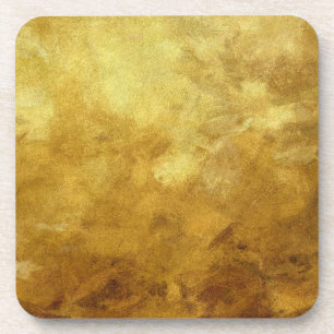 art abstract painted background in golden colour coaster