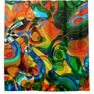 art abstract vibrant colourful background, seamles shower curtain