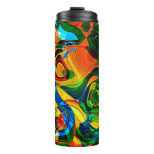 art abstract vibrant colourful background, seamles thermal tumbler