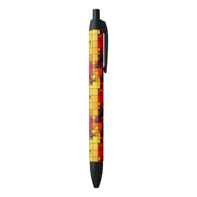 Art abstract vibrant rainbow geometric pattern black ink pen (Bottom (Vertical))