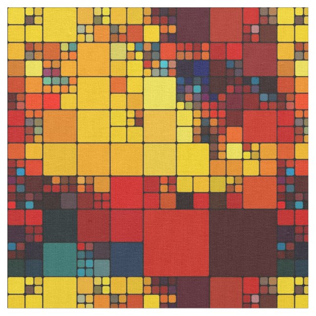 Art abstract vibrant rainbow geometric pattern fabric (Close Up)