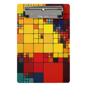 Art abstract vibrant rainbow geometric pattern mini clipboard
