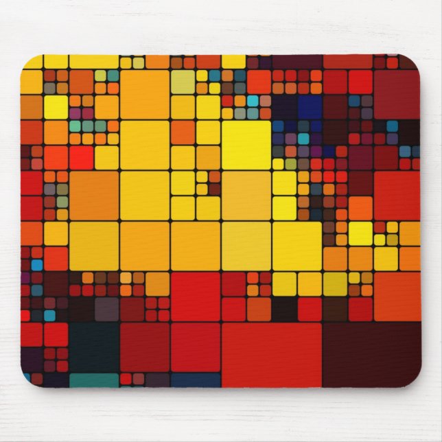 Art abstract vibrant rainbow geometric pattern mouse mat (Front)