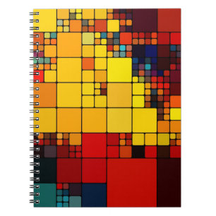 Art abstract vibrant rainbow geometric pattern notebook
