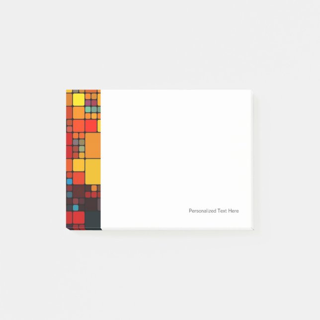Art abstract vibrant rainbow geometric pattern post-it notes (Front)