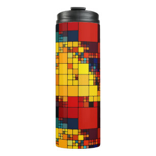 Art abstract vibrant rainbow geometric pattern thermal tumbler