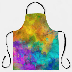 art abstract vibrant rainbow painted background wi apron