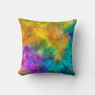 art abstract vibrant rainbow painted background wi cushion