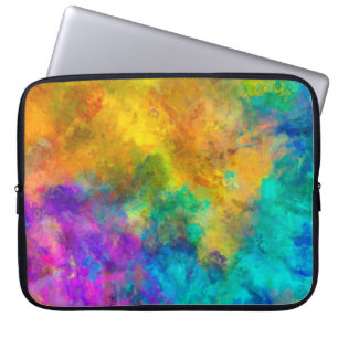 art abstract vibrant rainbow painted background wi laptop sleeve