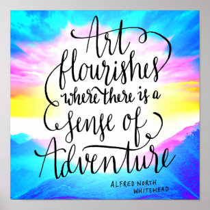 Art and Adventure Script Life Quote Poster 12"