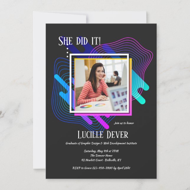 Art and Design Photo Graduation Invitation (Front)