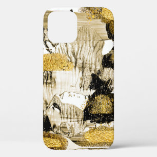 Art and Gold. Trendy colour with golden paint and iPhone 12 Case