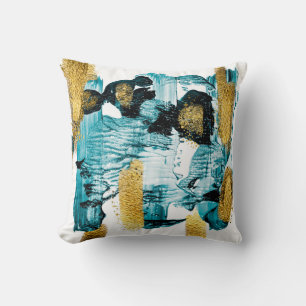 Art and Gold. Trendy colour with golden paint and Cushion
