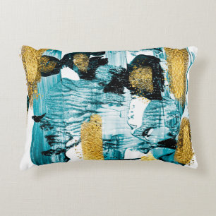 Art and Gold. Trendy colour with golden paint and Decorative Cushion