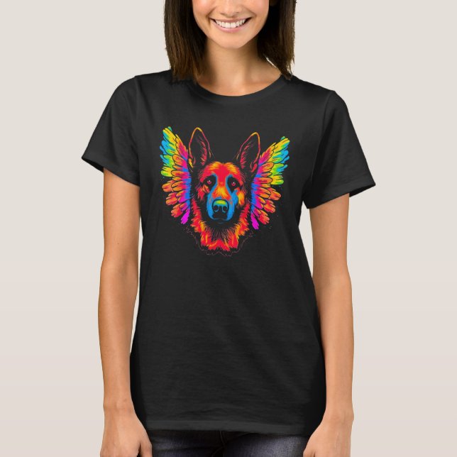 Art Angel Heaven German Shepherd Dog T-Shirt (Front)