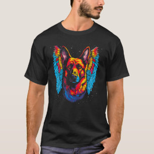 Art Angel Wings German Shepherd Dog T-Shirt