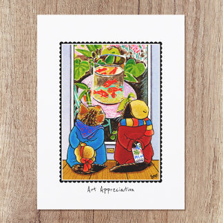 'Art Appreciation' Art Lovers Cat Personalised Postcard