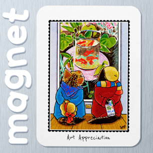 'Art Appreciation' Cute Cat Custom Name Magnet