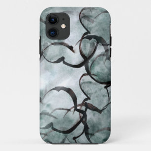 art avant-garde grey, black hand paint iPhone 11 case