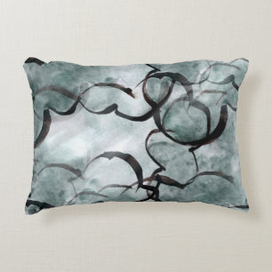 art avant-garde grey, black hand paint decorative cushion