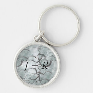 art avant-garde grey, black hand paint key ring