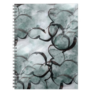 art avant-garde grey, black hand paint notebook