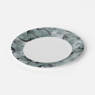 art avant-garde grey, black hand paint paper plate