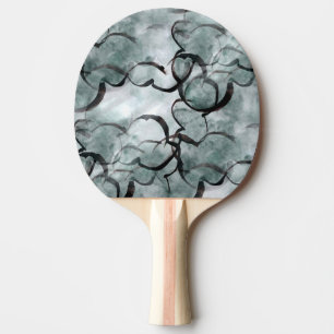 art avant-garde grey, black hand paint ping pong paddle