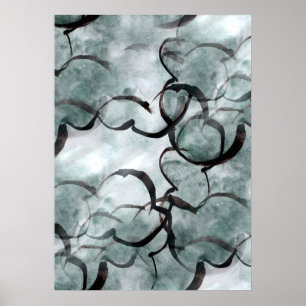 art avant-garde grey, black hand paint poster