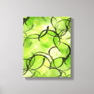 art avant-garde hand paint background green canvas print