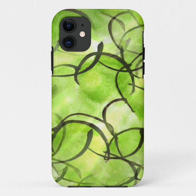 art avant-garde hand paint background green Case-Mate iPhone case (Back)
