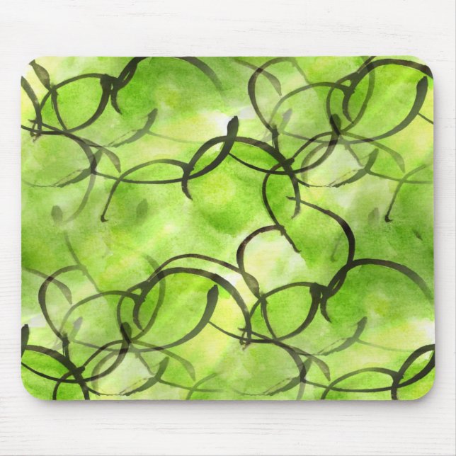 art avant-garde hand paint background green mouse mat (Front)