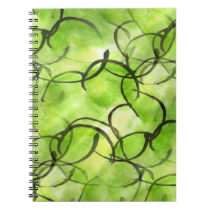 art avant-garde hand paint background green notebook