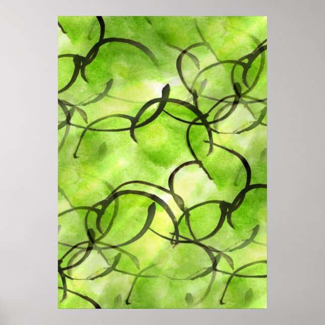 art avant-garde hand paint background green poster (Front)