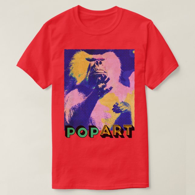 Art Baboon Primate Retro T-Shirt (Design Front)