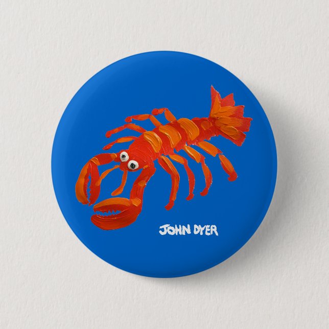 Art Badge Button: Cornish Lobster (Front)