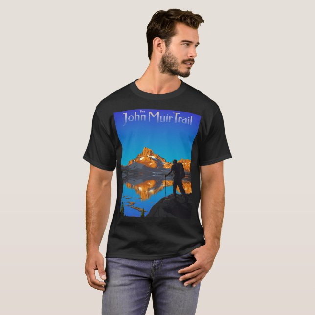 Art - Banner Peak - John Muir Trail Text T-Shirt (Front Full)