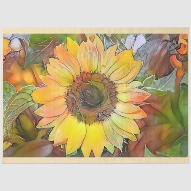 Art Big Sunflower Modern Collection Tissue Paper (Front)