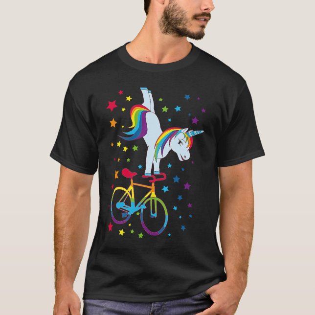 Art Bike  Artistic Cycling  Unicorn T-Shirt (Front)