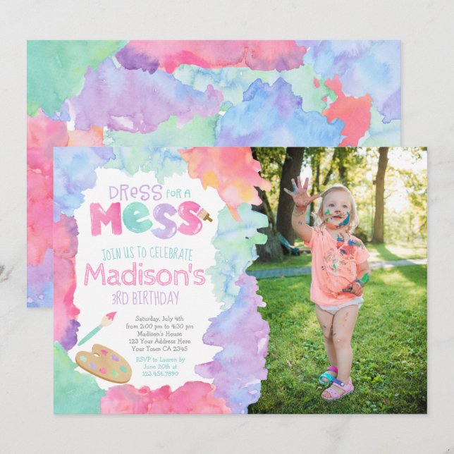 Art Birthday Invitation (Front/Back)