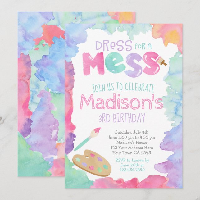 Art Birthday Invitation (Front/Back)