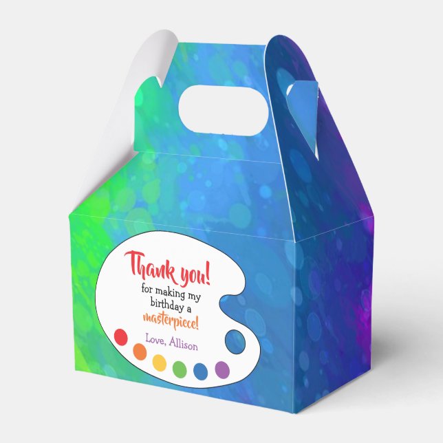 Art Birthday Party Favour | Paint Party  Favour Box (Front Side)